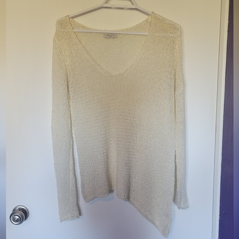 Talula Cream Asymetrical Sweater